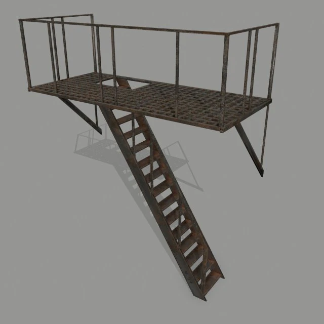 fire escape 3D Model .c4d .max .obj .3ds .fbx .stl .blend 