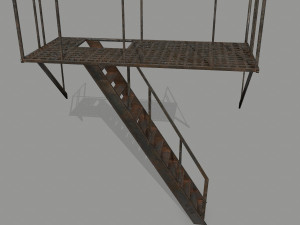 fire escape 3D मॉडल