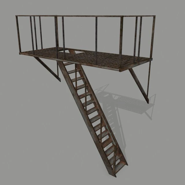 fire escape 3D Model .c4d .max .obj .3ds .fbx .stl .blend 