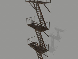 fire escape 3D मॉडल