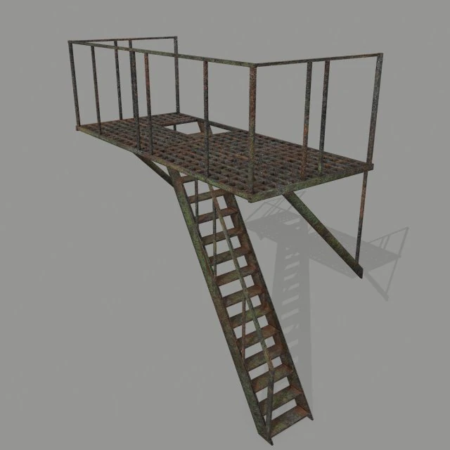 fire escape 3D Model .c4d .max .obj .3ds .fbx .stl .blend 