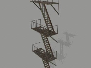 fire escape 3D मॉडल
