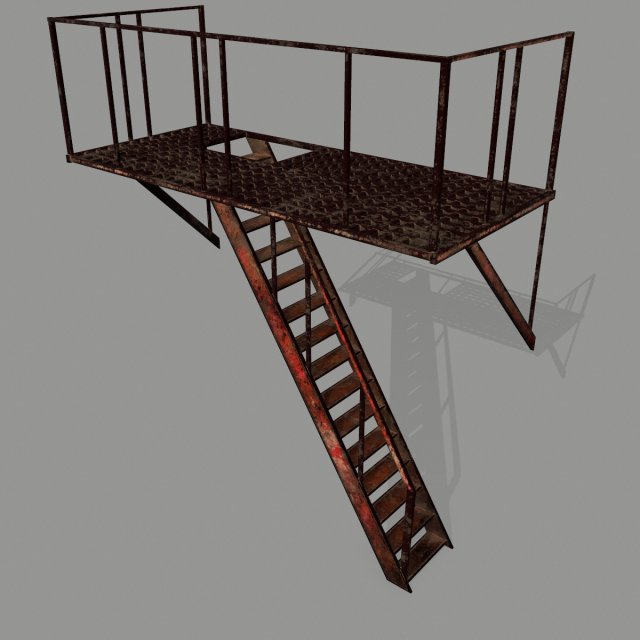 fire escape Model 3D .c4d .max .obj .3ds .fbx .stl .blend 