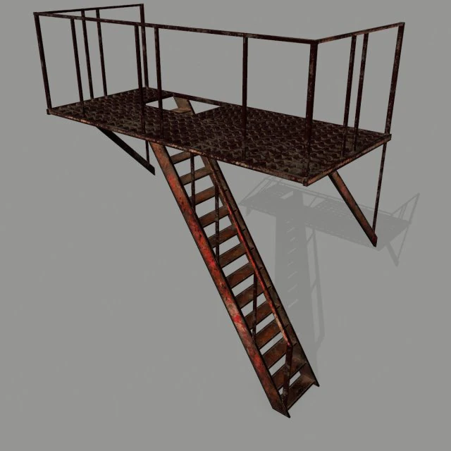 fire escape 3D Model .c4d .max .obj .3ds .fbx .stl .blend 