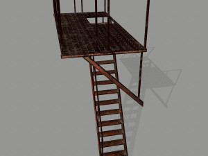 fire escape Model 3D