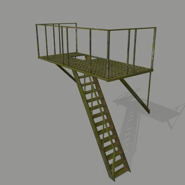 fire escape 3D Model .c4d .max .obj .3ds .fbx .stl .blend 