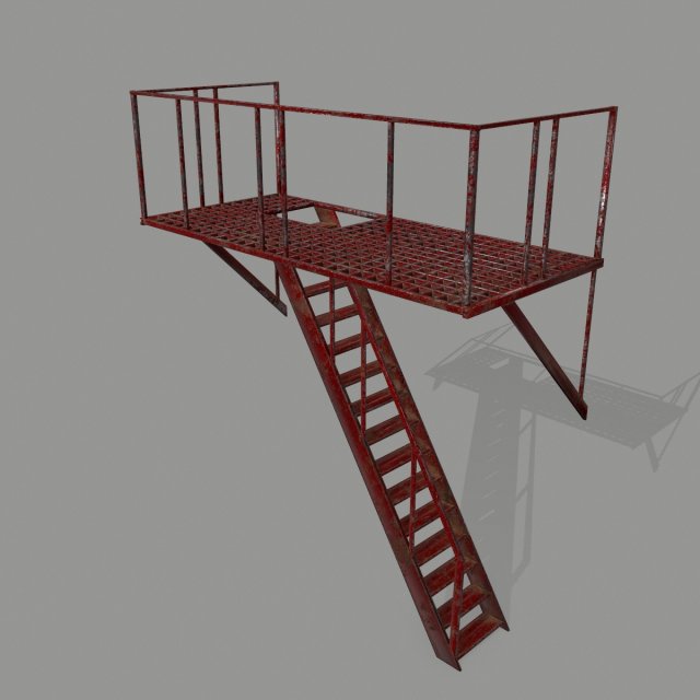 fire escape 3D मॉडल .c4d .max .obj .3ds .fbx .stl .blend 