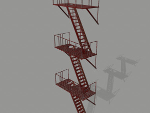 fire escape 3D मॉडल