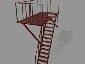 fire escape 3D मॉडल