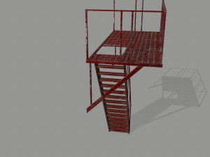 fire escape 3D मॉडल