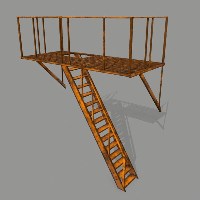 fire escape 3D Model .c4d .max .obj .3ds .fbx .stl .blend 