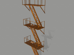 fire escape 3D मॉडल