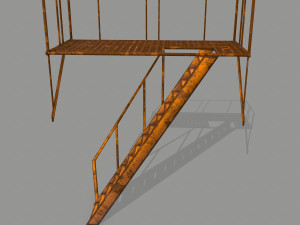 fire escape 3D मॉडल