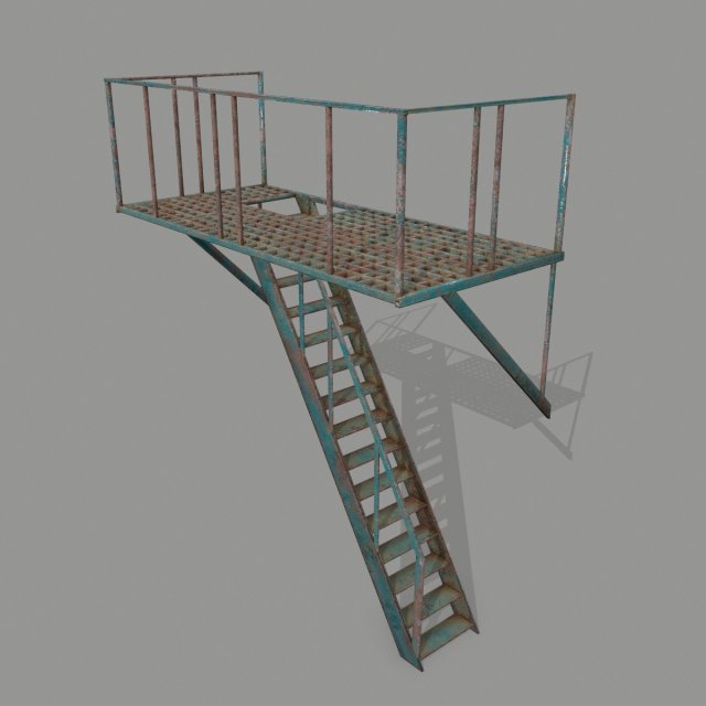 fire escape 3D 模型 .c4d .max .obj .3ds .fbx .stl .blend 