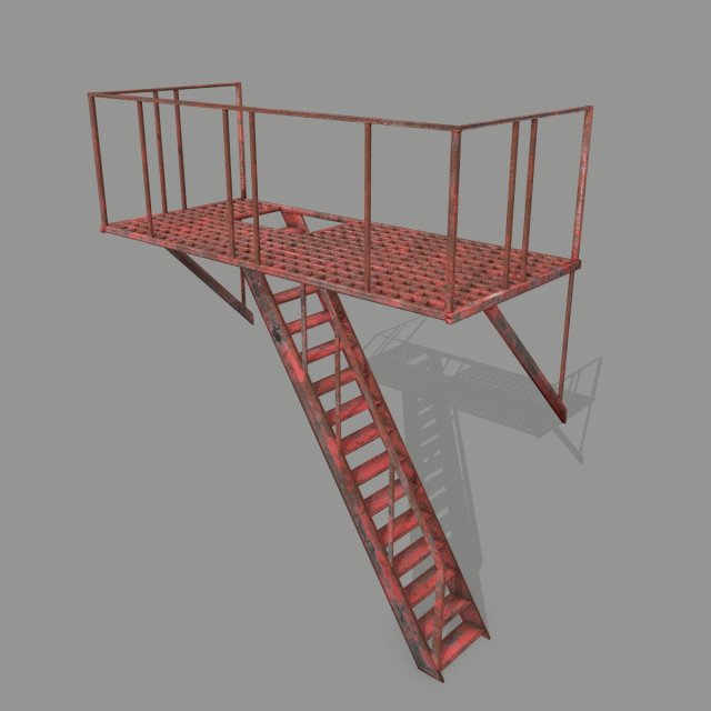 fire escape Model 3D .c4d .max .obj .3ds .fbx .stl .blend 