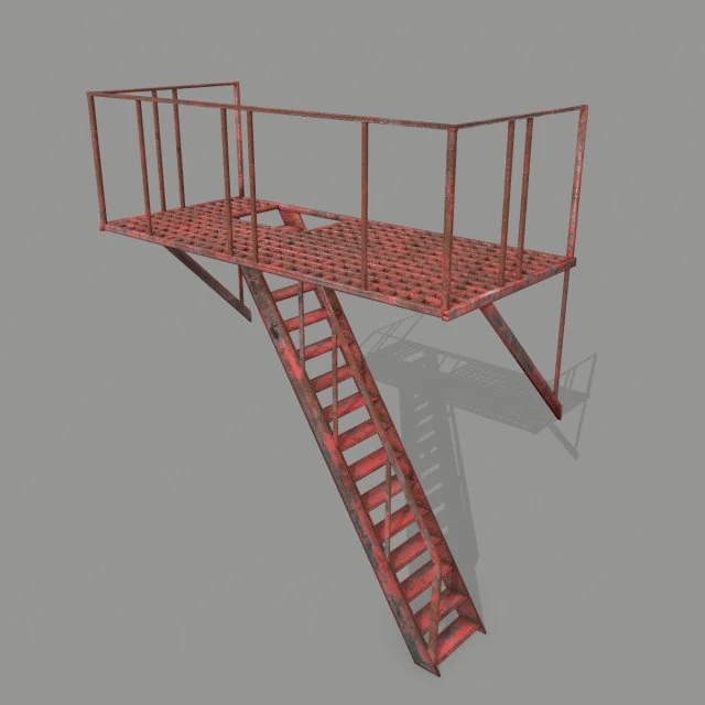 fire escape 3D Model .c4d .max .obj .3ds .fbx .stl .blend 