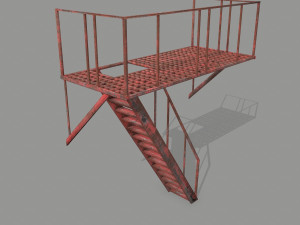 fire escape Model 3D