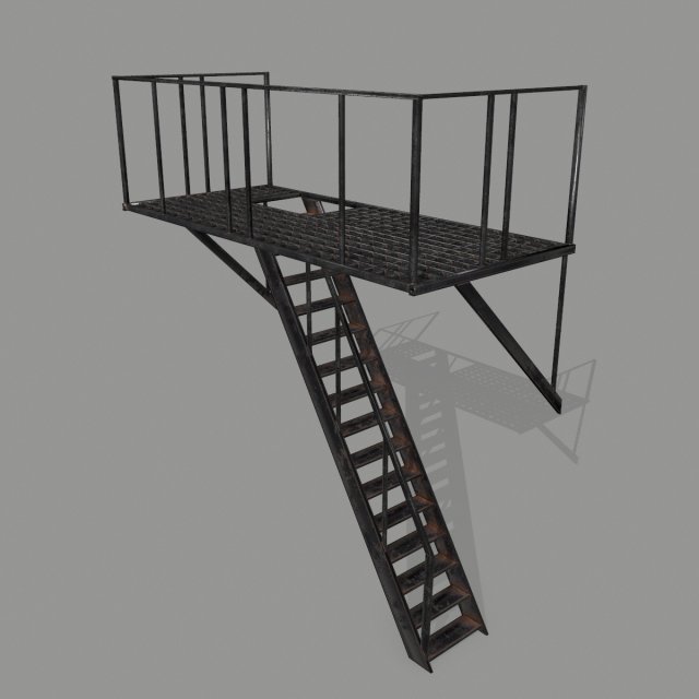 fire escape Modelo 3D .c4d .max .obj .3ds .fbx .stl .blend 