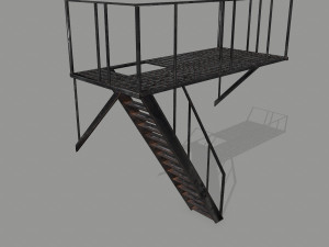 fire escape Modelo 3D