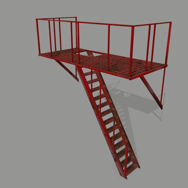fire escape 3D Model .c4d .max .obj .3ds .fbx .stl .blend 