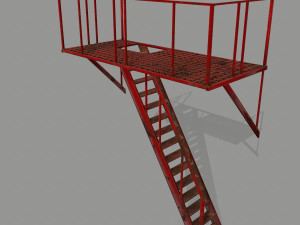 fire escape 3D मॉडल