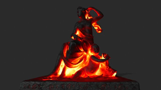 lava statue 3D Model .c4d .max .obj .3ds .fbx .stl .blend 