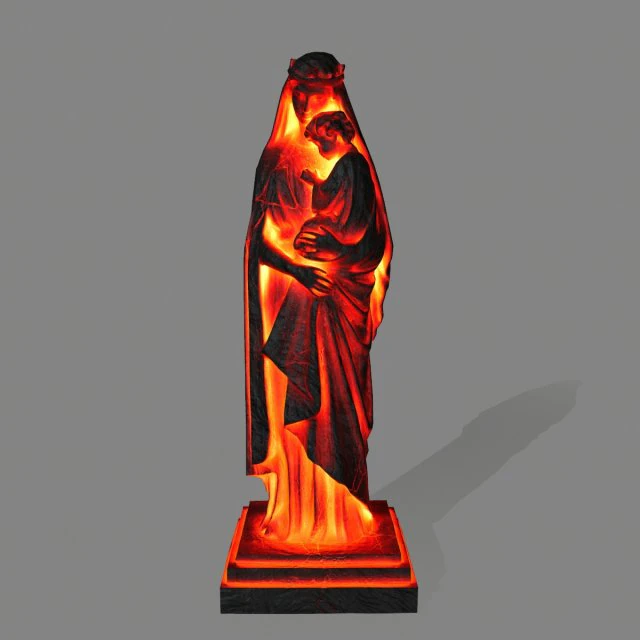 fire womanstatue 3D Model .c4d .max .obj .3ds .fbx .stl .blend 