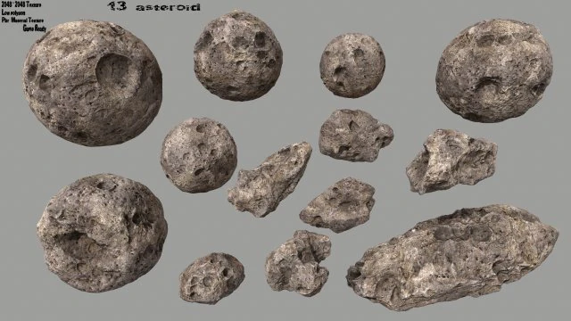 asteroid 3D Model .c4d .max .obj .3ds .fbx .stl .blend 
