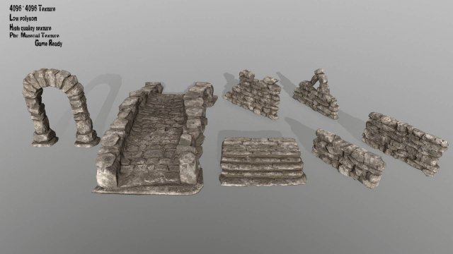 ruin set Modelo 3D .c4d .max .obj .3ds .fbx .stl .blend 