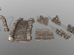 ruin set 3Dモデル