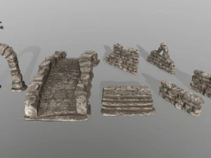 conjunto de ru&iacute;na Modelo 3D