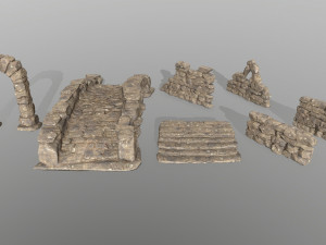ruin set 3D Модель