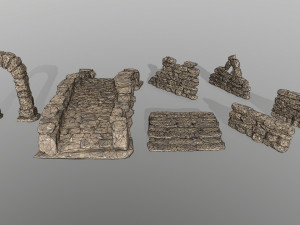 ruin set Modello 3D