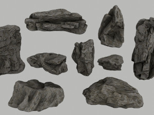 cliff rocks Model 3D