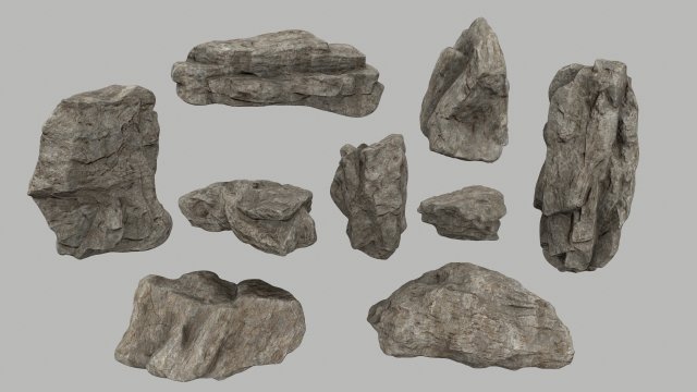 desert rocks 3D Model .c4d .max .obj .3ds .fbx .stl .blend 