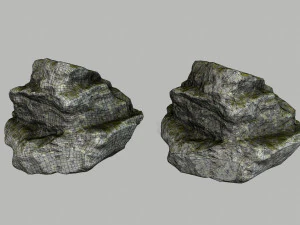 rocas cubiertas de musgo Modelo 3D
