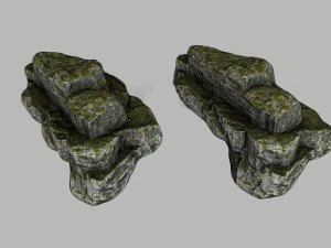 rocas cubiertas de musgo Modelo 3D
