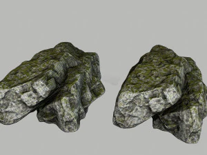 rocas cubiertas de musgo Modelo 3D