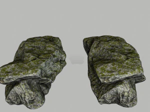 rocas cubiertas de musgo Modelo 3D