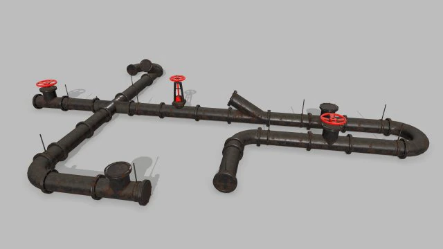 pipe set 3D Model .c4d .max .obj .3ds .fbx .stl .blend 