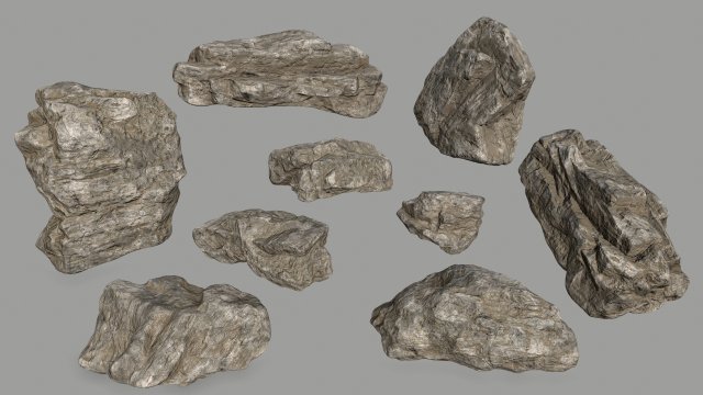 dirty rocks Model 3D .c4d .max .obj .3ds .fbx .stl .blend
