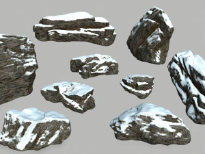 skały śnieżne Model 3D