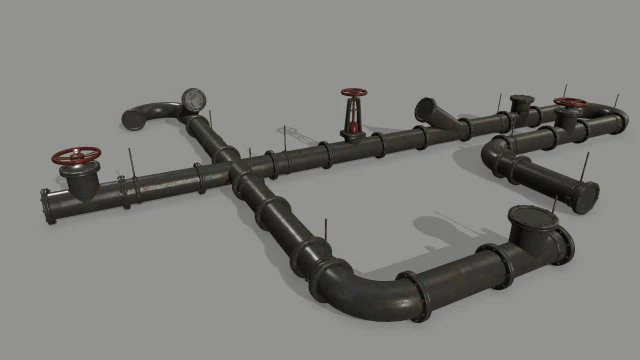 pipe set 3D Model .c4d .max .obj .3ds .fbx .stl .blend 