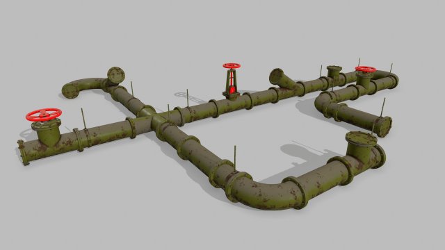 pipe set Model 3D .c4d .max .obj .3ds .fbx .stl .blend 