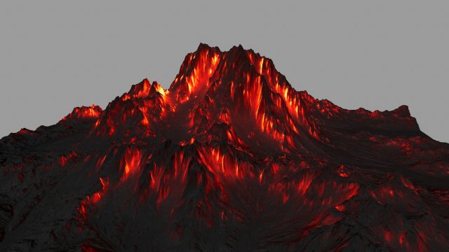 volcano Model 3D .c4d .max .obj .3ds .fbx .stl .blend 