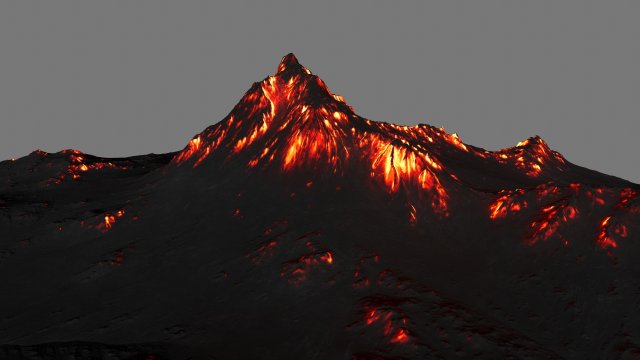 volcano Modello 3D .c4d .max .obj .3ds .fbx .stl .blend 
