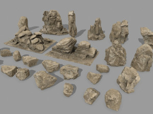 desert rocks Modèle 3D