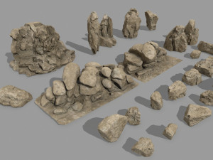 desert rocks Modèle 3D