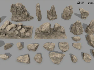 rocce incastonate Modello 3D