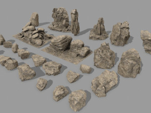 rocks set 3D मॉडल